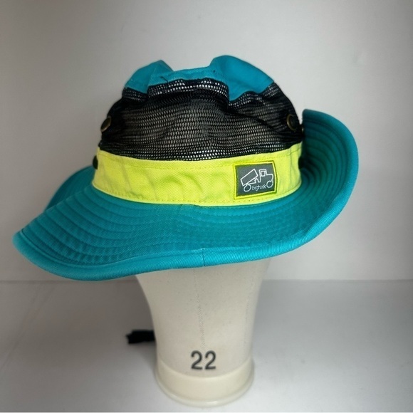 FINAL SALE Bigtruck Vented Brim Adjustable Bucket Hat Turquoise Lime OSFM - Picture 6 of 12